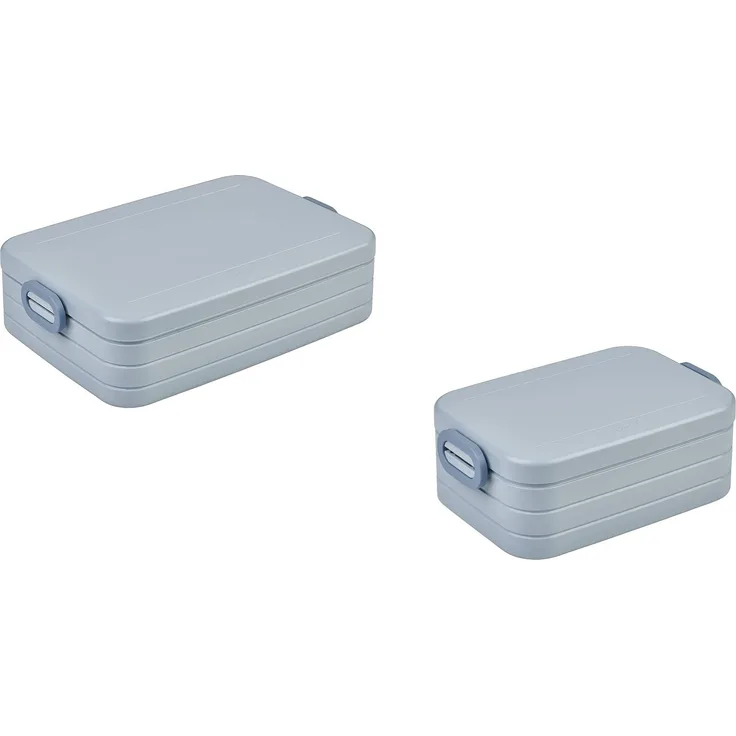 Mepal | Take a Break Duo Pack | Brotdose To Go | Lunchboxen für 2 bis 4 Sandwiches oder 4 bis 8 Brotscheiben | ideal für Meal Prep | Essenbox mit Unterteilung | Nordic blue