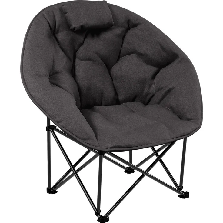 STEELSØN 'Hoggar' Moonchair faltbar, gepolsterter Campingstuhl schwarz, bis 150 kg, mit Kopfkissen und Tragetasche – Bild 12