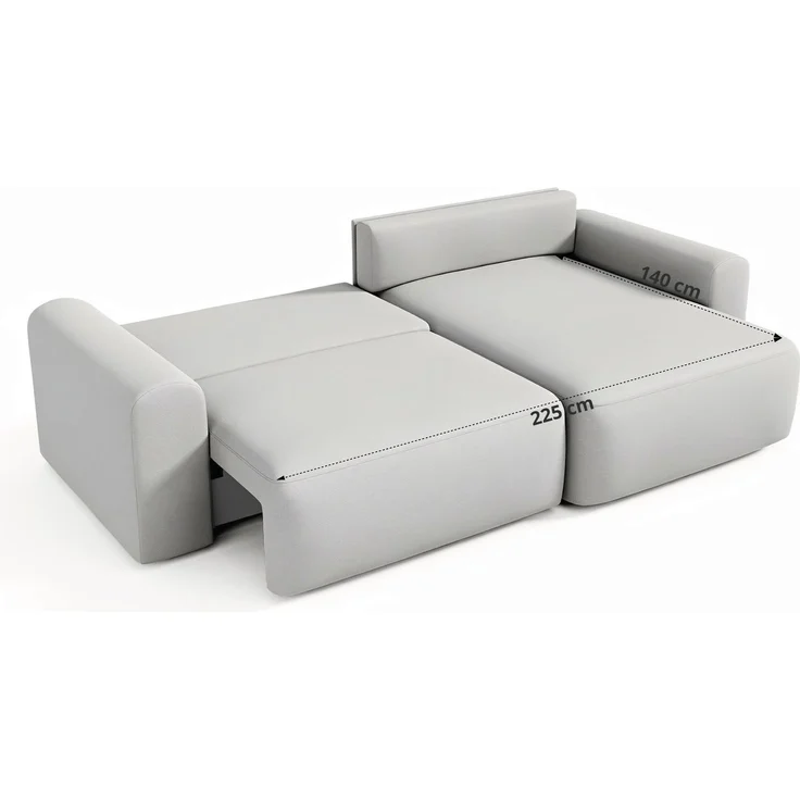 Ecksofa NEKSON L mit Schlaffunktion, L-förmiges Schlafsofa, DL-Mechanismus, mit Stauraum, Schlafsofa - Beige Velvet – Bild 8