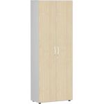Garderobenschrank mit ausziehbarem Garderobenhalter, 80x42x216cm, Ahorn Lichtgrau