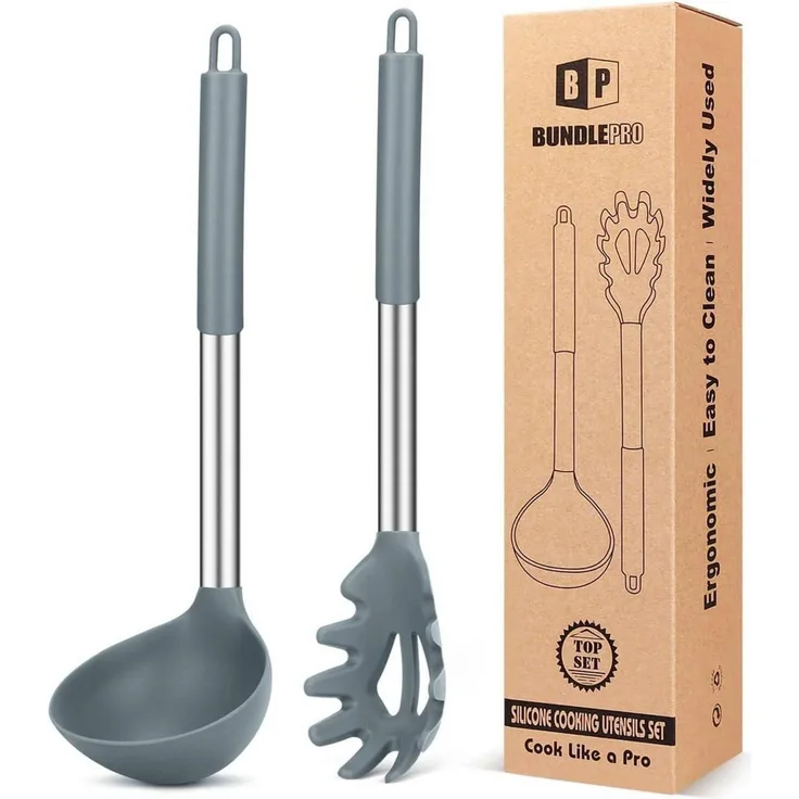 Silikon Pasta Gabel Pfanne Löffel Set Antihaft Küche Kochen Rühren Server