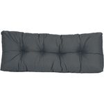 TexDeko® Garden Rückenkissen 120 x 40 x 20/10cm wasserabweisend UV - beständig gesteppt Premium Kissen für Europaletten In- & Outdoor Palettenpolster (Anthrazit)