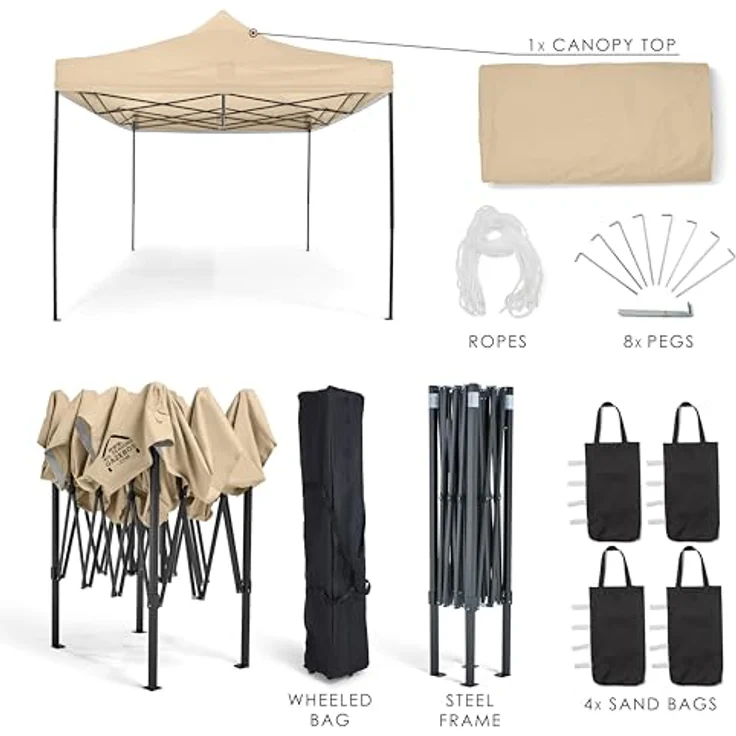 All Seasons Gazebos 3x4. 5m vollständig wasserdichtes Faltpavillon - Beige – Bild 5