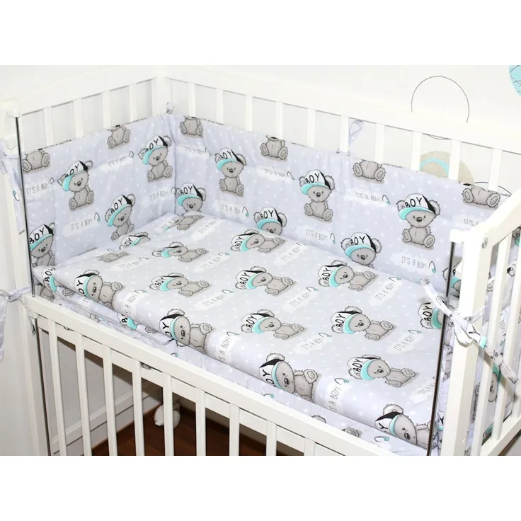 Primawela Beistellbett Baby Bettwäsche für Beistellbett mit Nestchen Spannbettlaken 6 teilig