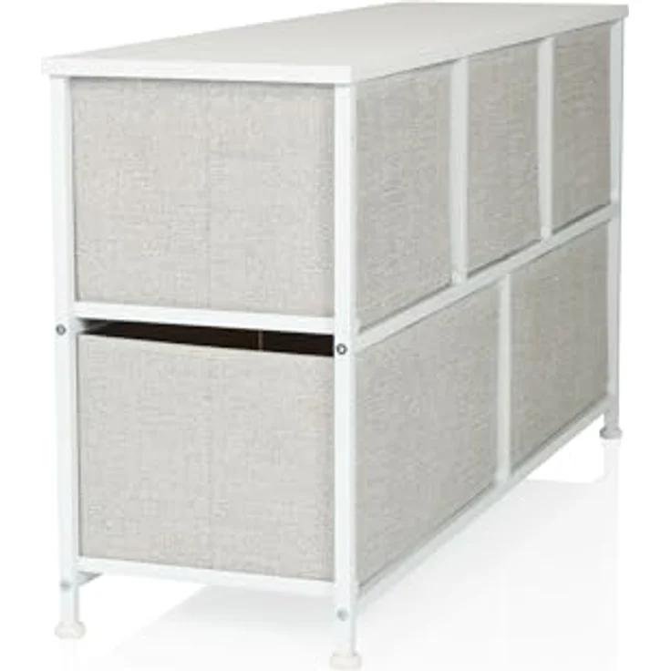 hjh LIVING Kommode mit 5 Stoffschubladen, Grau, 100x30x55 cm – Bild 8