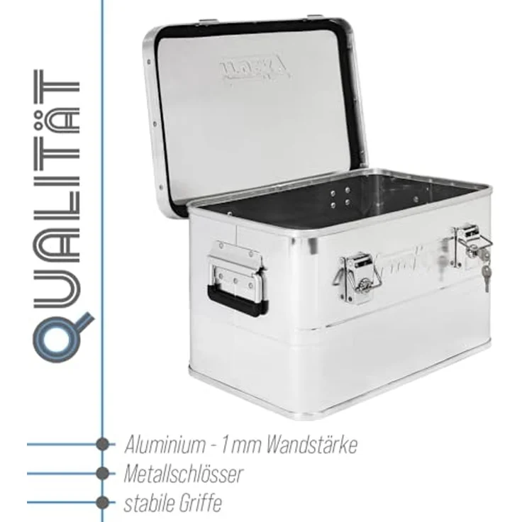 Trucky Allzweckkiste Aluminium Box mit Deckel Silber Alukiste 30 Liter Kiste Abschliessbar – Bild 3