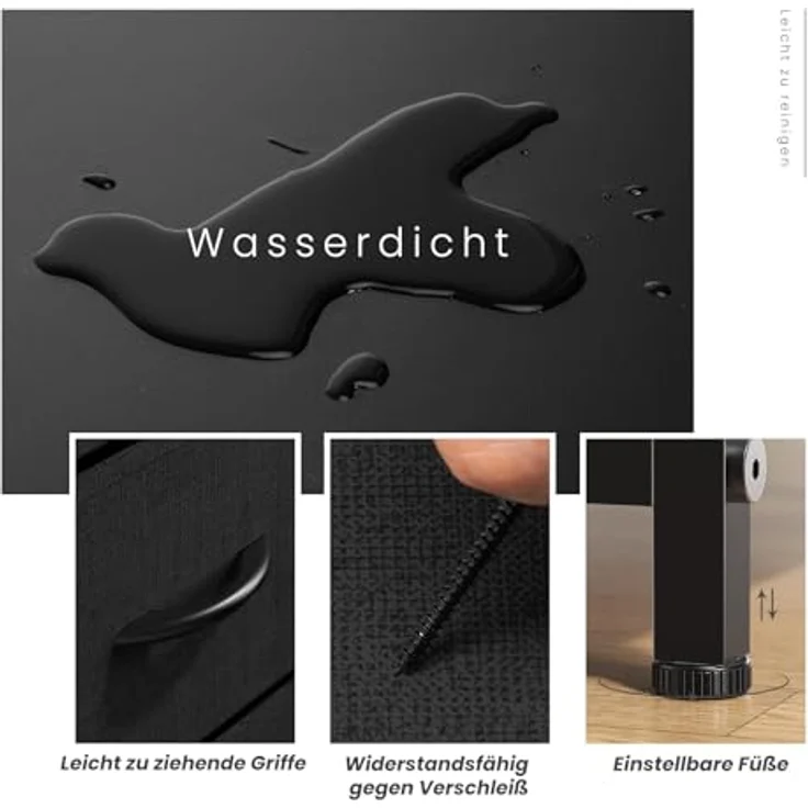 Sweetcrispy Kommode mit Stoffschubladen, Schwarz – Bild 6