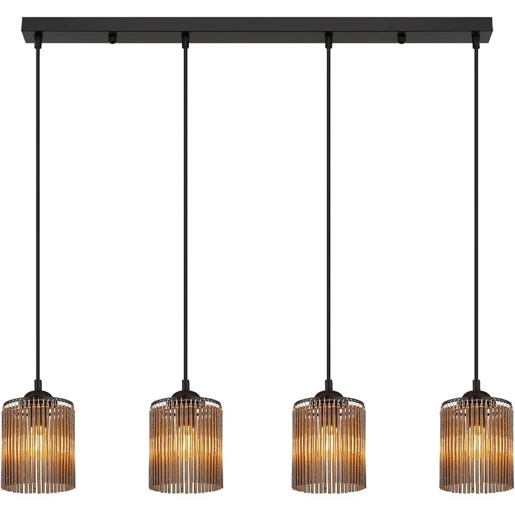 Pendelleuchte, rauchfarben, schwarz, H 133 cm – Bild 5