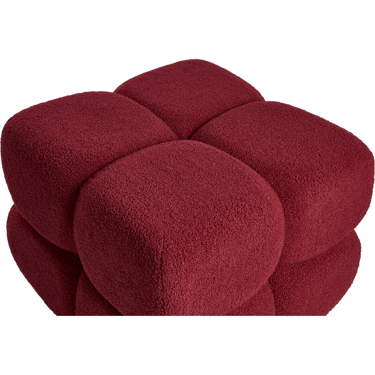 Pouf CALIENTE Bouclé Dunkelrot – Bild 6