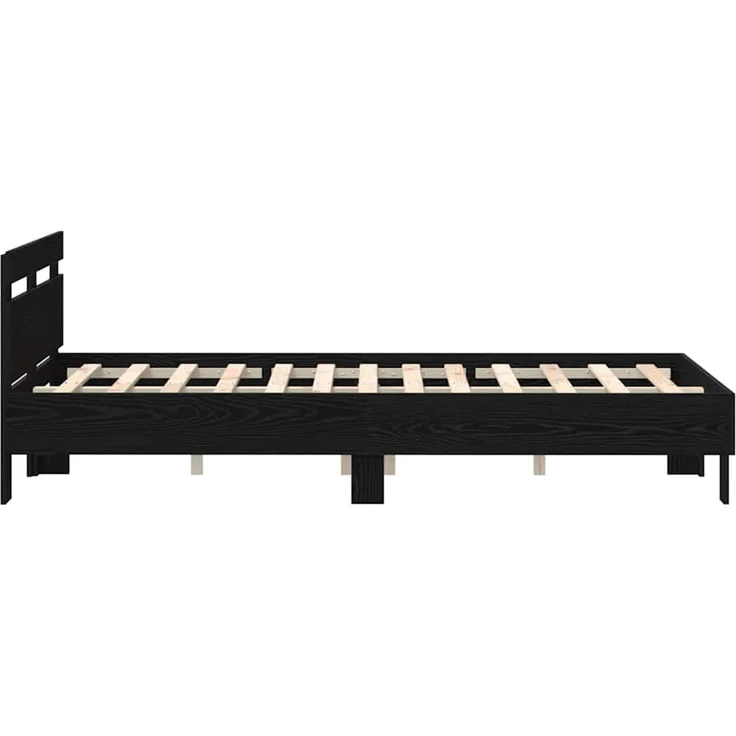 vidaXL Bettrahmen Schwarz Eichen-Optik 120 x 190 cm Holzwerkstoff 3333959 – Bild 6