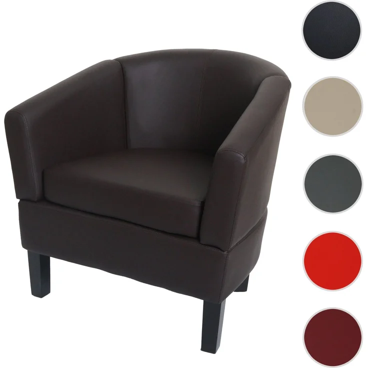 Lounge-Sessel HWC-O17, Sessel Clubsessel Cocktailsessel, FSC®-zertifiziert Kunstleder ~ braun – Bild 9