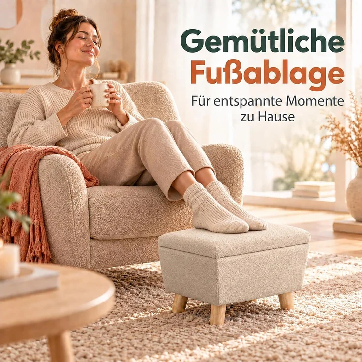 Relaxdays Fußhocker mit Stauraum – Bild 4