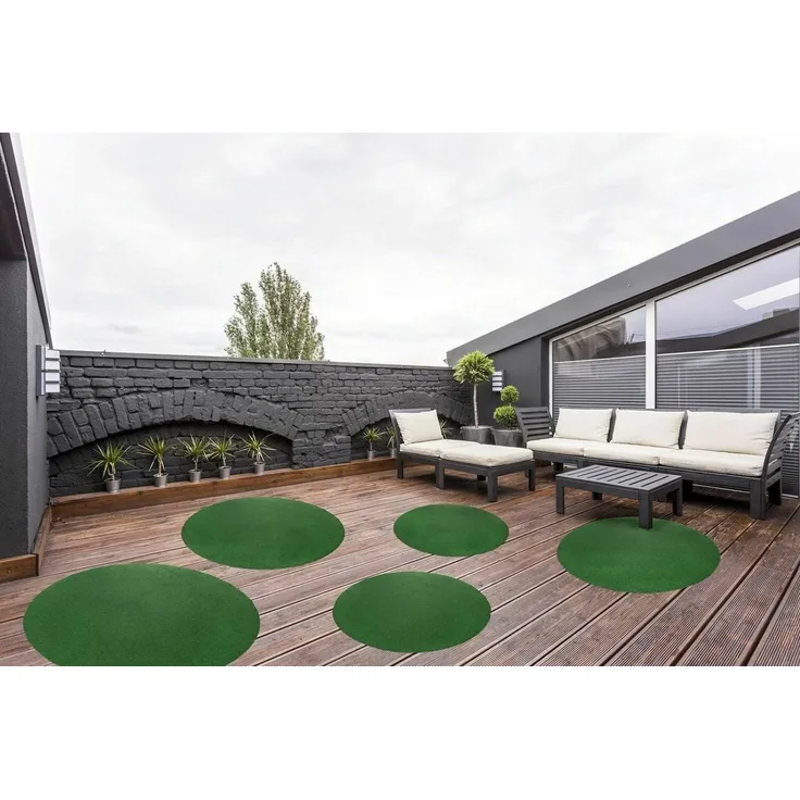 misento Outdoorteppich Poolteppich, rund, Höhe: 4 mm, mit Noppen zur Drainage, pflegeleicht, strapazierfähig