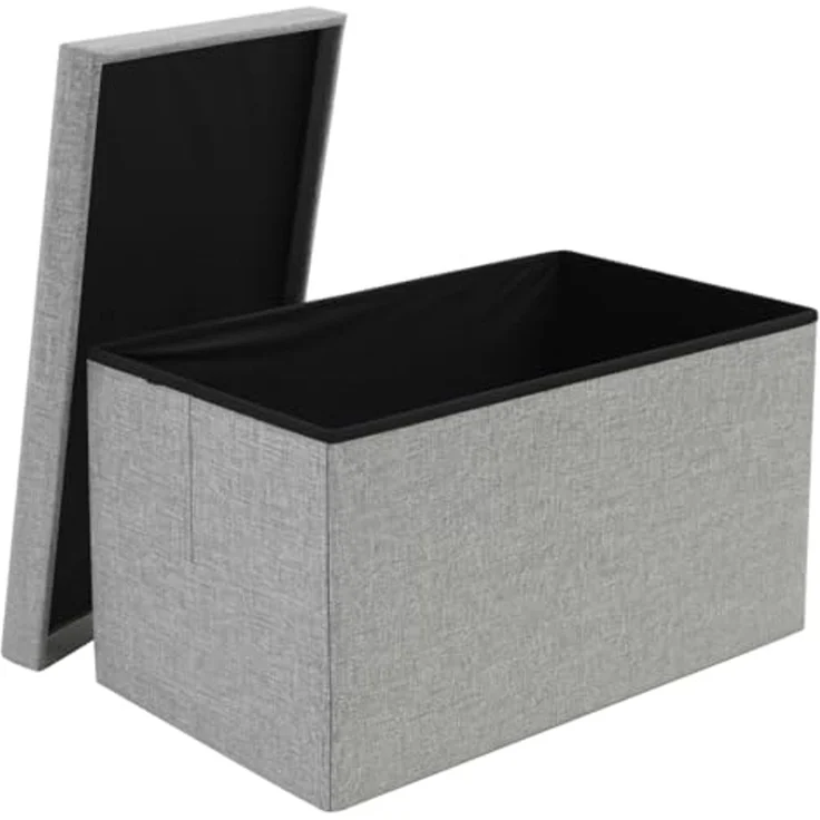 Ruhhy Stauraumhocker Stoffpouf Sitzbox Truhe XL (Spar-Set, 1 St, bis zu 80 kg), 54 l Stauraum, ideal für Decken, Spielzeug oder Alltagsgegenstände – Bild 3