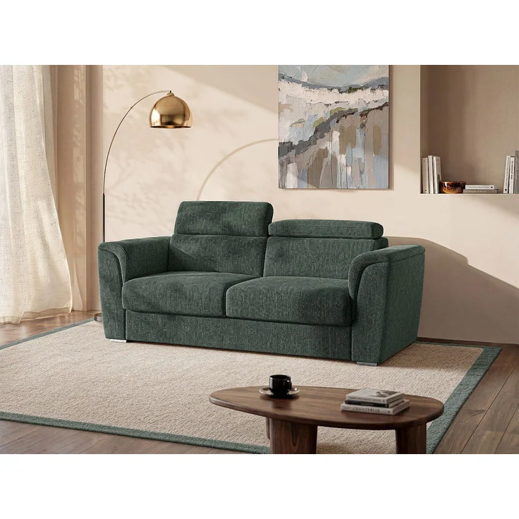 Vente-unique - RIZORA - Schlafsofa - Plastik - Kunststoff (PVC) - Grün - 210 x 223 x 88 cm – Bild 2