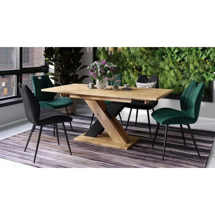 designimpex Esstisch Design Karo Tisch ausziehbar 140 - 180 cm Esszimmer – Bild 2