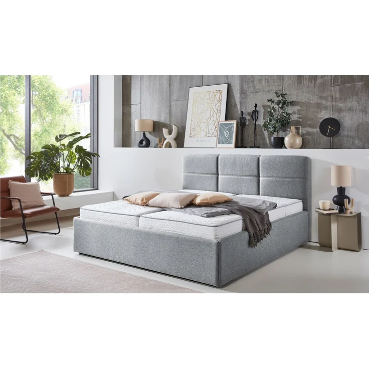 Polsterbett Deik / Durango PB100 , Stoff , Silber , 180 x 110 x 213 cm – Bild 4