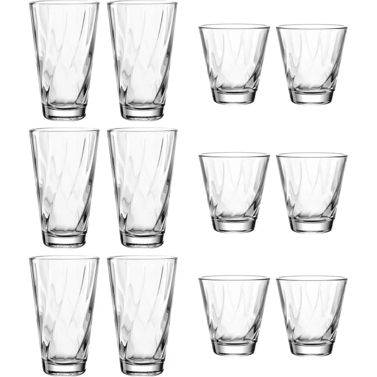 LEONARDO Gläser-Set Trinkglas-Set TWIST, 12-teilig, Glas, Becher-Set, spülmaschinengeeignet – Bild 3