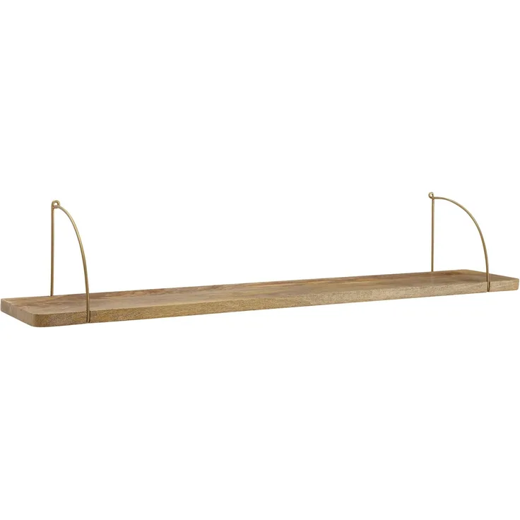 Kadima Design Wandregal "Tevere": Industrie-Stil, Mango Massivholz/Eisen, 100x25x22 cm. 100x22x25 cm