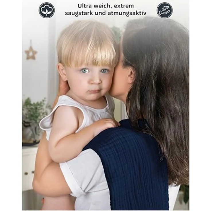 Laynenburg Spucktuch Baby 10er-Set in 30x50cm aus extra weichem Musselin - 100% Baumwolle, Musselin-tücher als Mulltücher, Mullwindeln oder Stoffwindeln – Bild 6