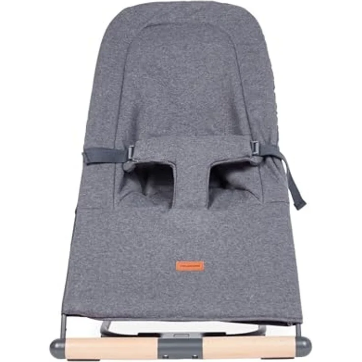 CHILDHOME, Faltbare Babywippe, Hängematten, 3 Neigungen 1 Knopf, Ultrakompakt und Schlank, 3-Punkt-Gurtsystem, Patentiertes Faltsystem, Bis zu 15 kg, Inklusive Transporttasche, Ökotex,Evolux,Anthrazit – Bild 3