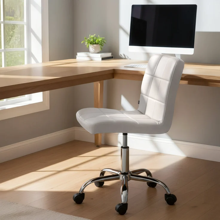 CLP Arbeitshocker Darfield höhenverstellbar und 360° drehbar bis 150 kg belastbar,weiß Kunstleder – Bild 3