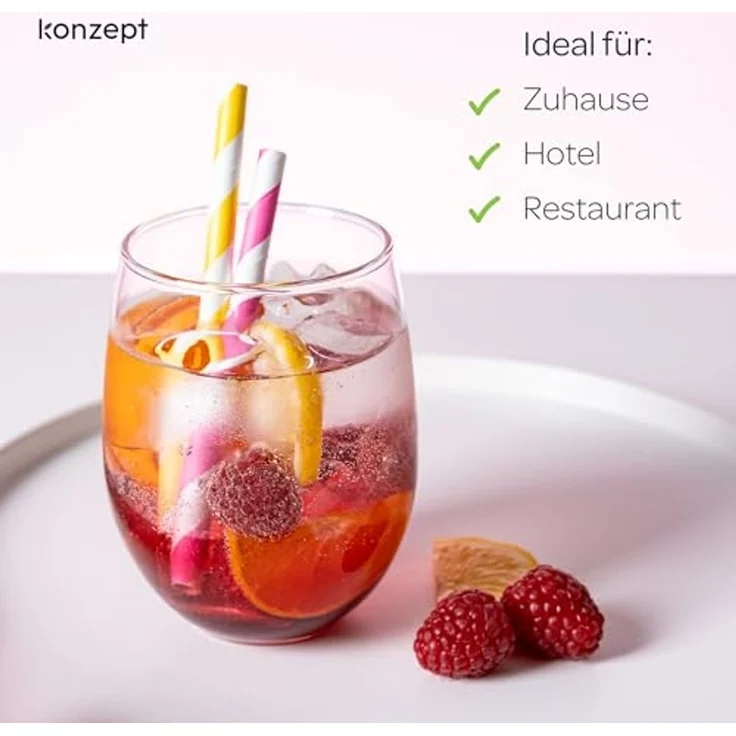 KONZEPT Gläser-Set 400 ml, Besonders stabil, ideal für Wasser, Saft, Limo, Gin, 6-tlg, Leicht, Strapazierfähig, Transparent – Bild 7