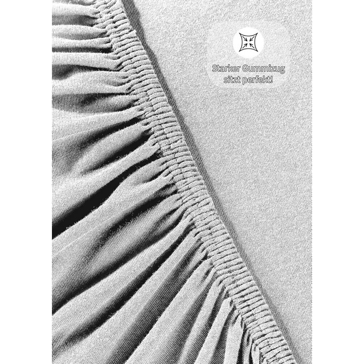 Jersey Spannbettlaken Baumwolle 90x200+30 cm, Weiß – Bild 4
