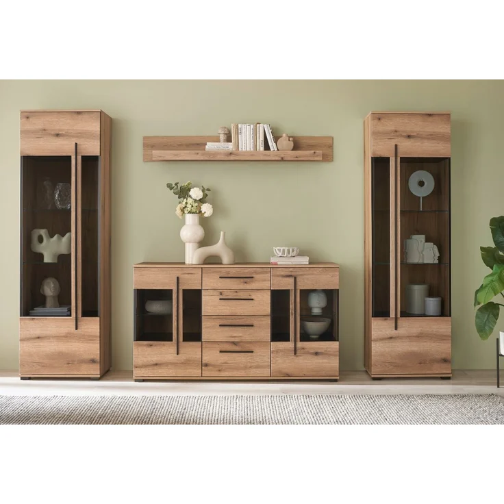 Wohnwand Design-D in Evoke Eiche 4-teilig 290 x 200 cm – Bild 5