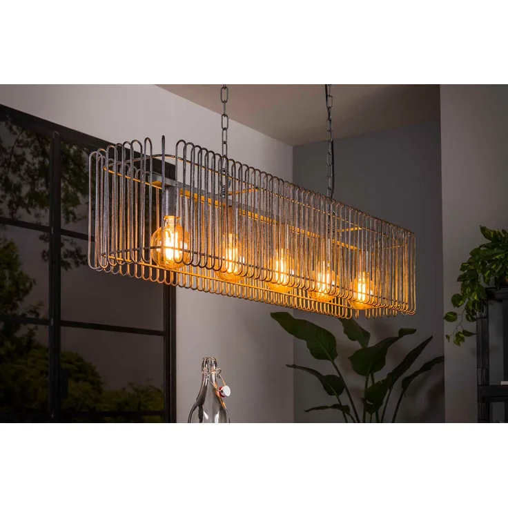KAWOLA Hängeleuchte LORCA Hängelampe 5-flammig Metall silber 150 x 25 x 120 cm