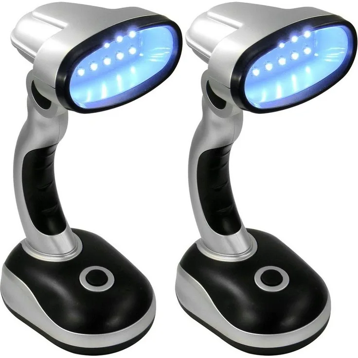 EAXUS LED Schreibtischlampe Helle Tischleuchte ohne Kabel, Batteriebetrieben, LED fest integriert, Tageslichtweiß, Schwenkbarar Lampenkopf, perfekt für konzentriertes Arbeiten