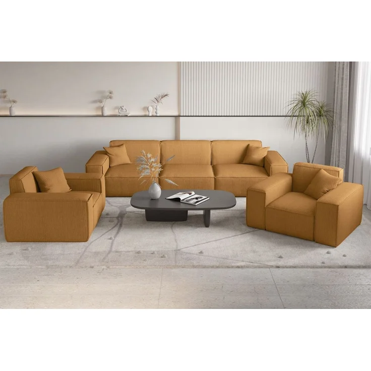 Sessel Designersessel CELES PREMIUM in Stoff Scala Senfgelb – Bild 4