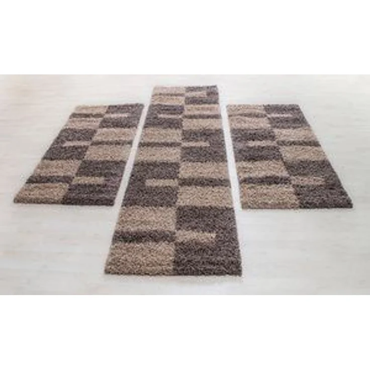 Carpettex Hochflor-Bettumrandung Unicolor - Einfarbig, Höhe 30 mm, (Bett-Set, 3-tlg, Bettvorlage), Schlafzimmer Teppich Bettumrandung Läufer Set 3 teilig – Bild 6