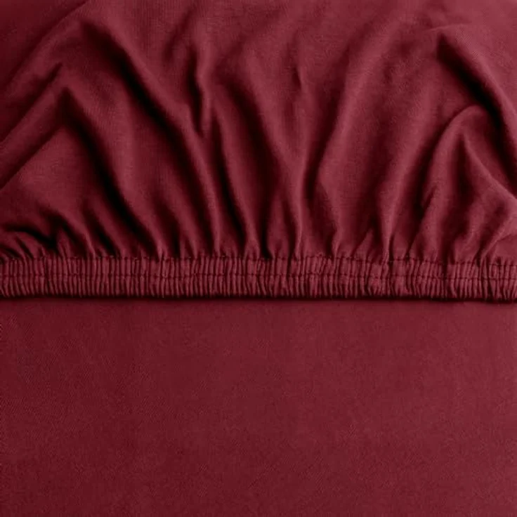 DecoKing Spannbettlaken 100x200 120x200 cm 100% gekämmte Baumwolle Bordeaux Spannbetttücher Jersey Boxspringbett Amber 100x200 120x200 – Bild 7