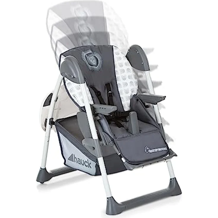 Hauck Disney Baby & Kinder Hochstuhl Sit N Relax, Set inkl. Höhenverstellbares Gestell mit Räder und Korb, Babyliege mit Spielbogen und Kindersitz mit Tablett, Klappbar, Mickey Cool Vibes Grau – Bild 8