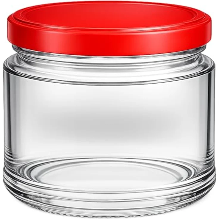 hocz 25x Marmeladengläser 200 ml | mit Deckel Rot TO 66 | Einmachgläser mit Schraubdeckel zum befüllen | Sturzgläser für Marmelade Schraubgläser | leere Gläser Set | 25 Stück – Bild 4