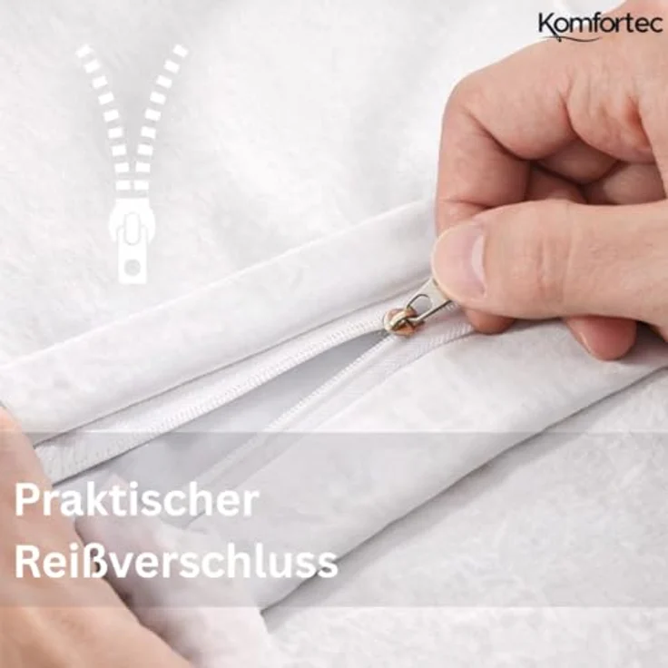 Komfortec Kissenbezug 80x80 cm 2er Set aus Gebürstet Mikrofaser mit Reißverschluss, Atmungskativ und Weich – Weiß – Bild 4