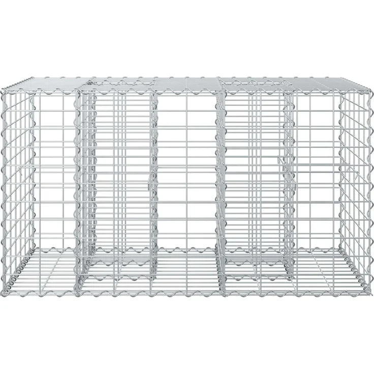 vidaXL Gabionen-Hochbeet 100 x 60 x 55 cm Verzinkter Stahl Silber 42033321 – Bild 7