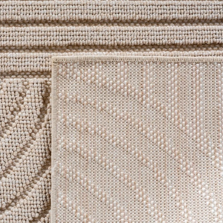 SIMPEX24 Designteppich Einfarbig Boucle Loop, Rund, Höhe: 7 mm, Teppich Wohnzimmer, Schlafzimmer, Gästezimmer – Bild 3