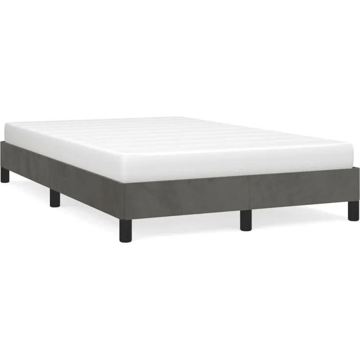 vidaXL Bettgestell ohne Matratze Dunkelgrau 120x190 cm Samt 3269626 – Bild 2