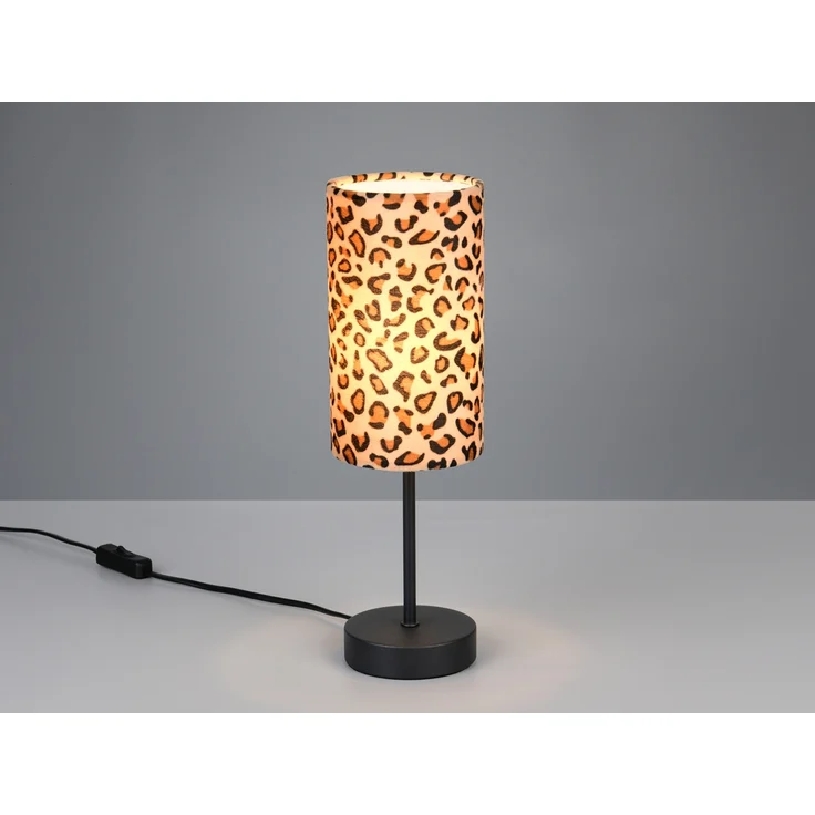 Tischlampe PARDINA mit Stoffschirm Leopardenmuster, Höhe 36,5cm – Bild 3