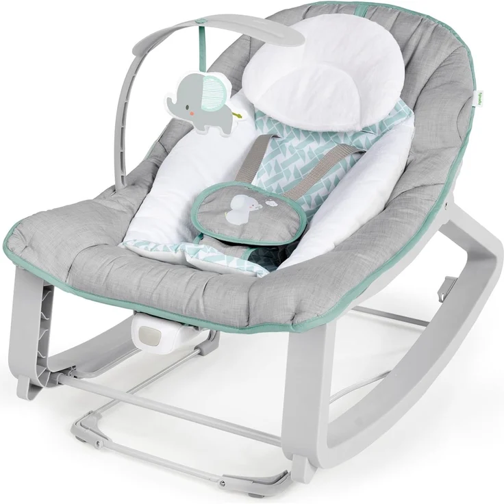 Ingenuity 12428 Keep Cozy 3 in 1 Grow with me Wippe Weaver mit Vibrationen, 2 Liegepositionen und 3 Wippfunktionen, mehrfarbig – Bild 1