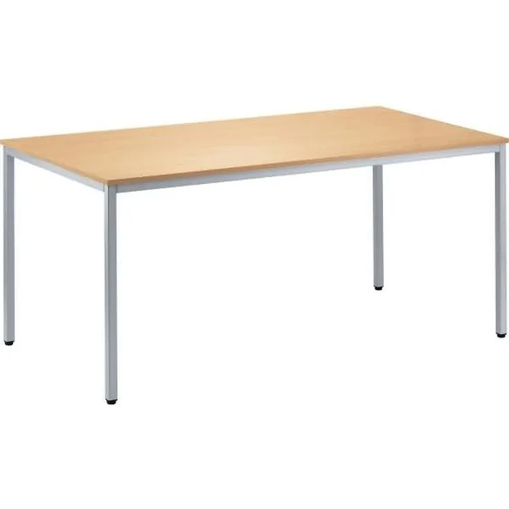 Soennecken Konferenztisch 1.800x800mm Gestell alusilber Platte buche