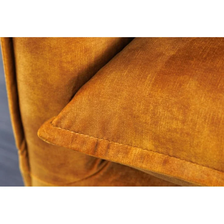 riess-ambiente 3-Sitzer HEAVEN 210cm senfgelb · Hussensofa inkl. Kissen und abnehmbaren Bezug, Einzelartikel 1 Teile, Wohnzimmer-Couch · Samt-Bezug · Federkern-Polsterung · Landhausstil – Bild 5