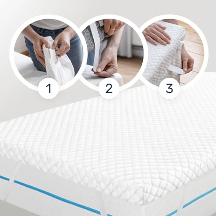 Dailydream “Model M“ viscoelastischer Matratzentopper mit Memory Foam Effekt, Weiß 90 x 200 x 5 cm – Bild 6