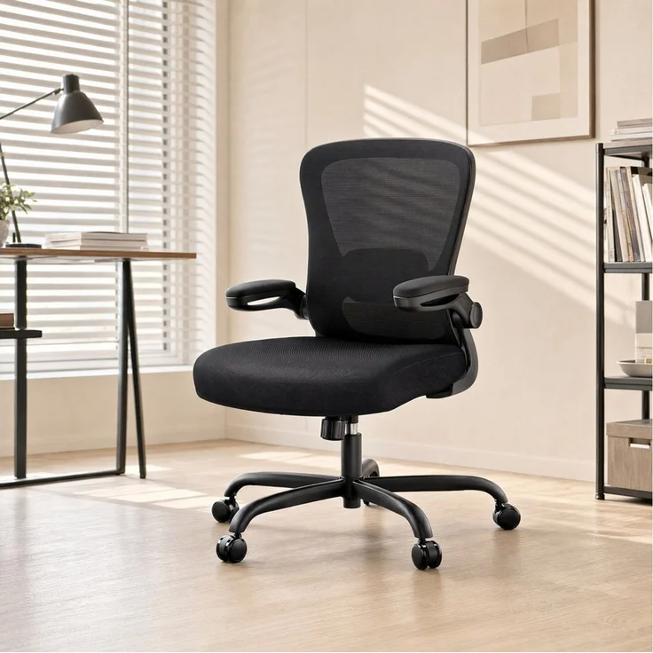 Marsail Bürostuhl Ergonomischer – Schreibtischstuhl Mesh mit 3D-verstellbaren Armlehnen (4-fach verstellbarer Lendenwirbelstütze, Mesh-Rückenlehne), Höhenverstellung, Wippfunktion, Drehstuhl bis 136 kg – Bild 1