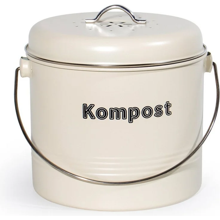 Zedelmaier Biomülleimer Biomülleimer Küche, Bio Mülleimer, Komposteimer Metall, Geruchsdicht mit Aktivkohlefiltern, Biomüll Retro 7L – Bild 5