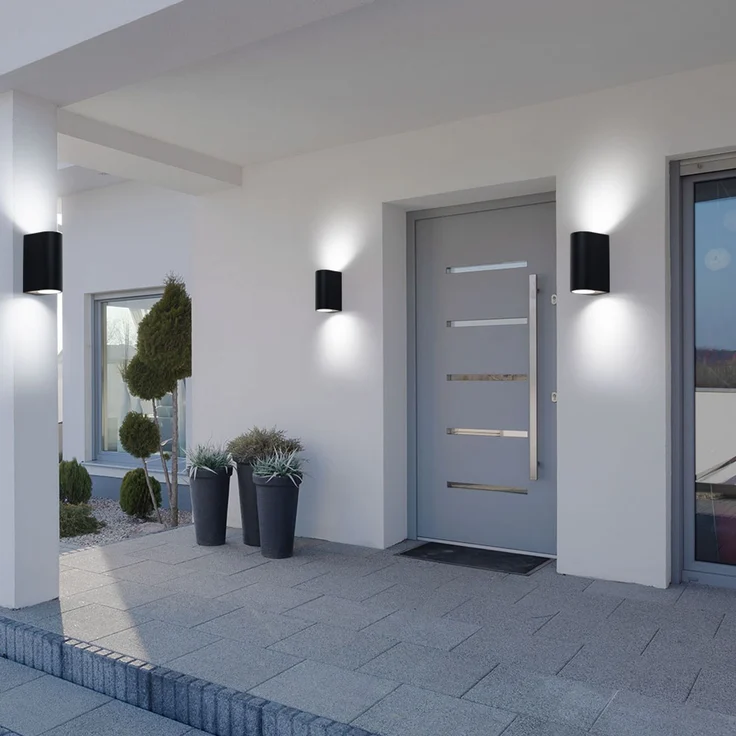 2er Set LED Up & Down Wandleuchten, Aluminium schwarz, H 14,5 cm – Bild 6