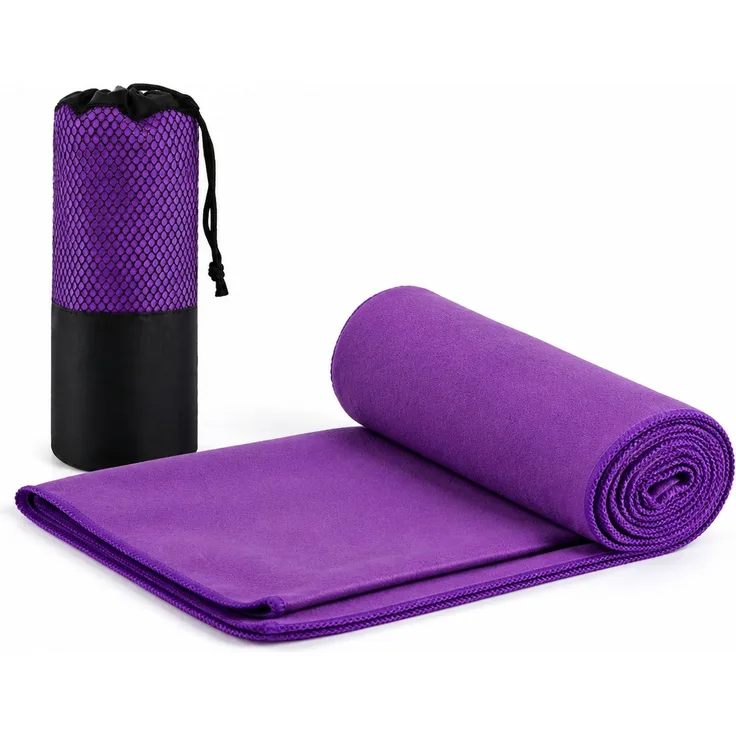 Mikrofaser-Sporthandtuch schnelltrocknend für Yoga und Fitness Lila 76 x 152 cm für Dekoration