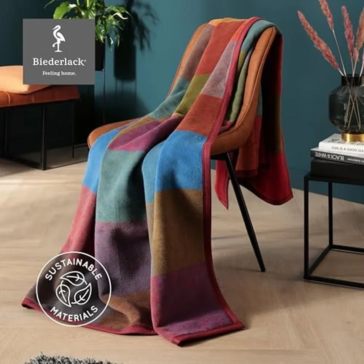 Wohndecke Colourmix, bunt karierte Sofadecke aus 100% Baumwolle in 150x200 cm, Biederlack, Made in Germany – Bild 3